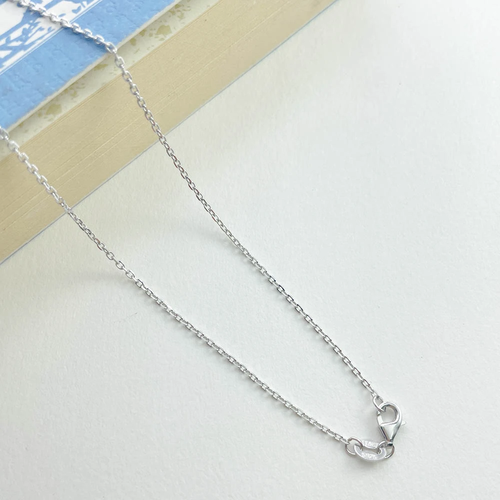 1.5mm Thin 925 Sterling Silver Rhodium Color Cut Cross Chain Necklace Women Girls Men Jewelry Kolye Collier Bijoux  40cm-60cm