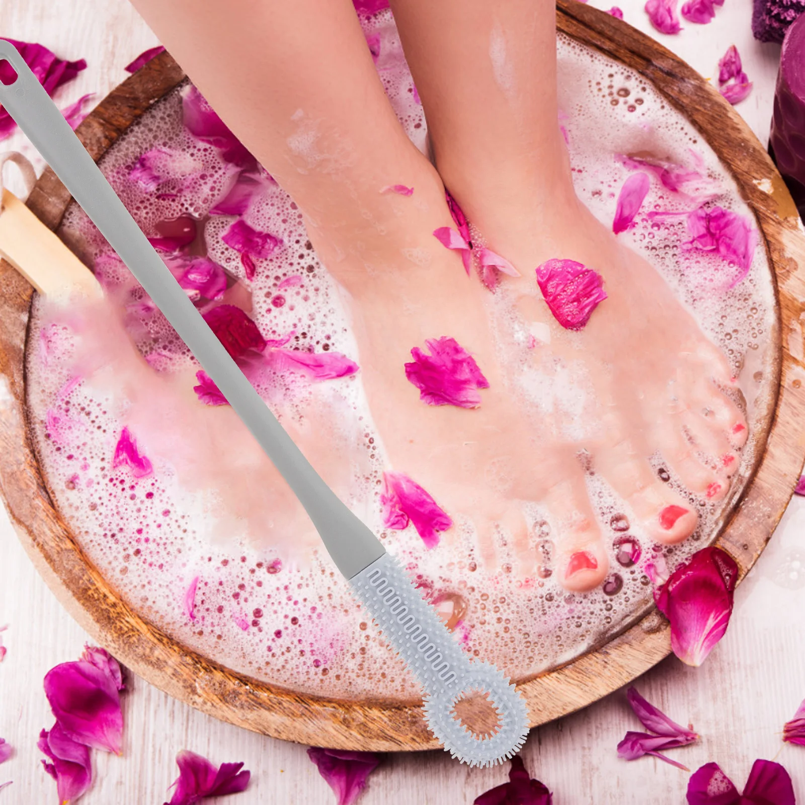 لينة سيليكون شعيرات جهاز تنظيف القدمين الأزرق مقبض مريح لتنظيف أصابع القدم التقشير الجلد الميت دش أداة فرشاة للجسم #5