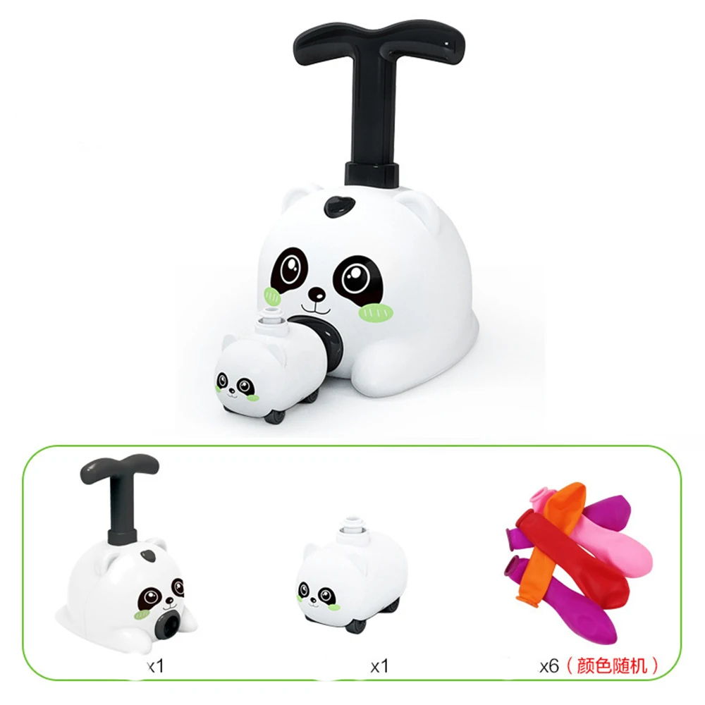 

Children Power Balloon Car Montessori Toys Novelty Cartoon Inertial Air Balloon Launch Tower Vehicle Educational Toys Kids Gift