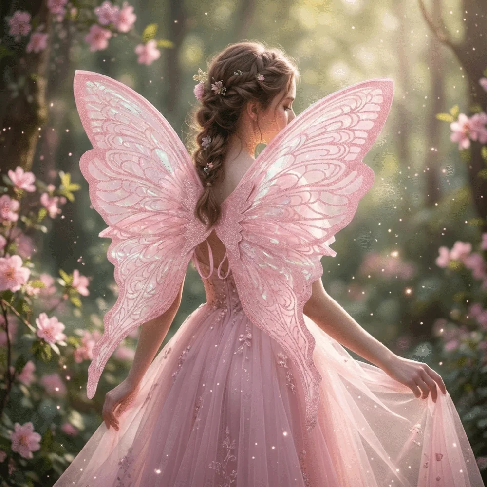 Beautiful Plastic Material Fairy Wings Sparkling Lightweight Butterfly Wings Multicolor Realistic Elf Wings Cosplay
