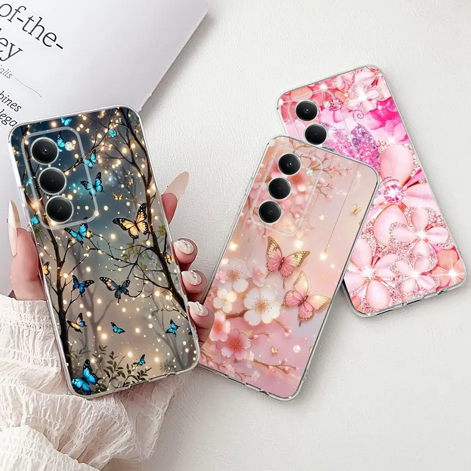 حافظة لهاتف Funda Redmi 15 5G حافظة ظهر شفافة من السيليكون الناعم على شكل زهرة لهاتف Xiaomi Redmi 15 5G 2025 حافظة Redmi Note 15R #3