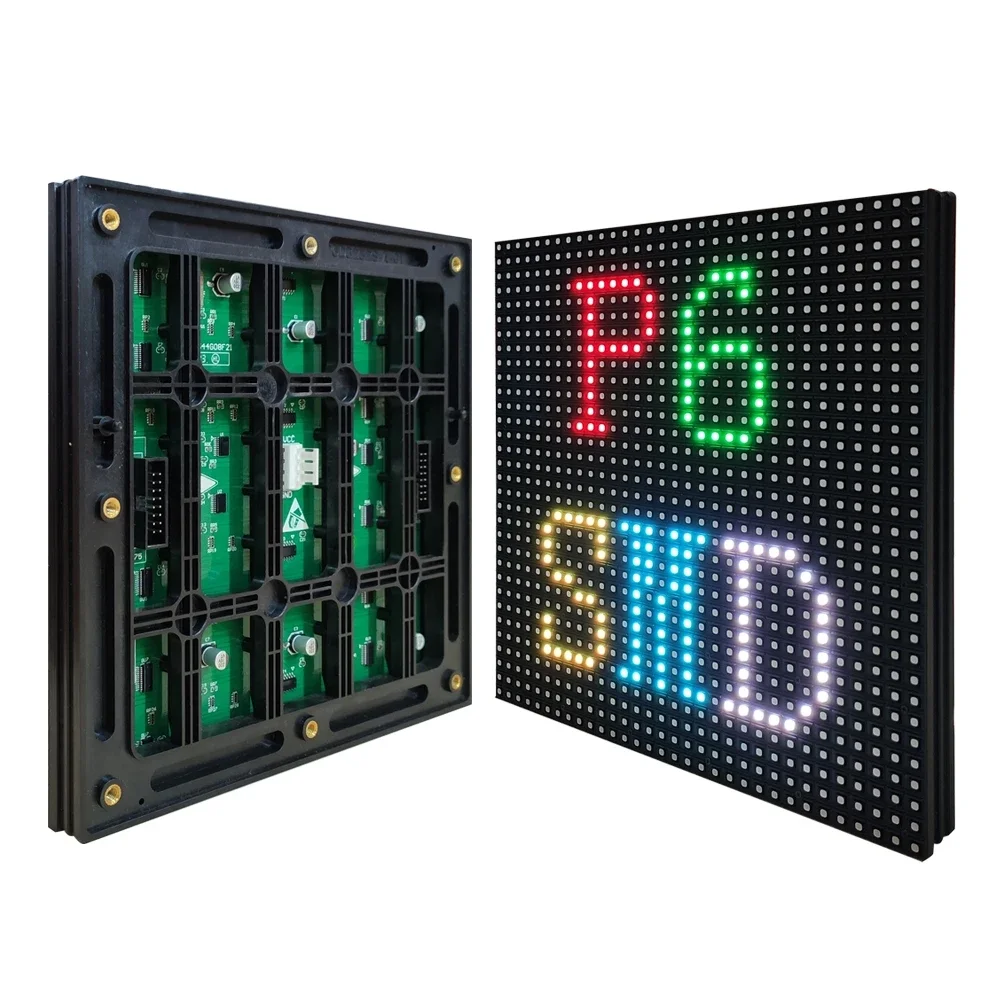 Special sale P6 outdoor LED module HUB75 interface SMD 1/8 scan current size is 192*192mm