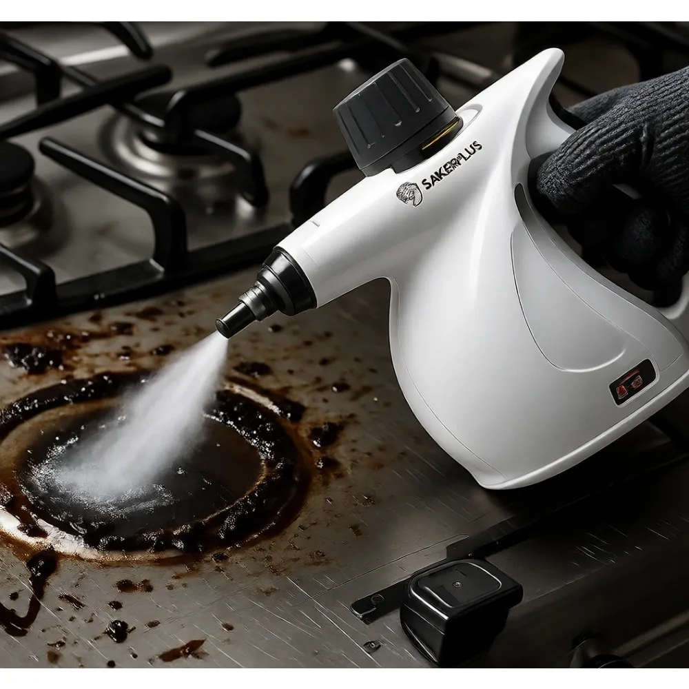 

Ручной пароочиститель высокого давления с насадками для различных поверхностей: для дома, кухни, пола, обивки, плитки, швов и автомобиля