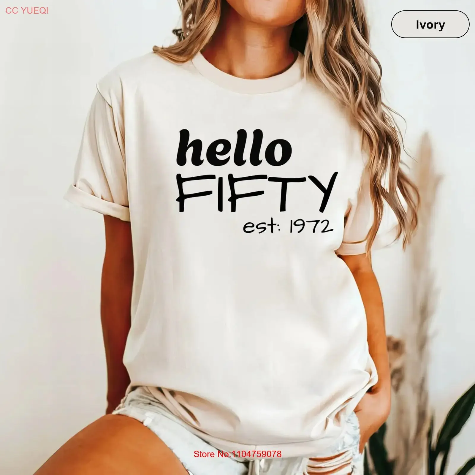 50th Birthday T Shirt Personalized Fifty Years Old Hello Fabolous vintage Washed Breathable Soft fashion Casual graphic
