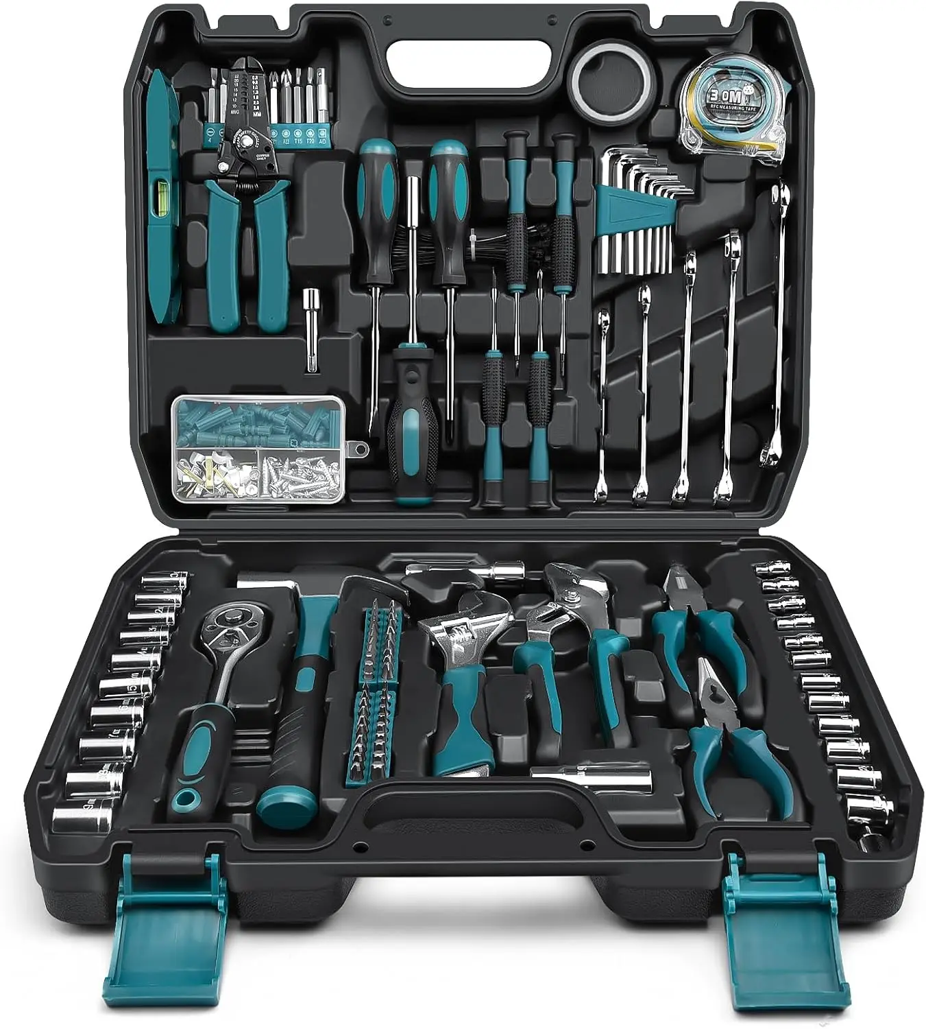

281-Piece Complete Home Repair Tool Kit with Socket Wrench, Screwdrivers, Pliers, and Storage Case