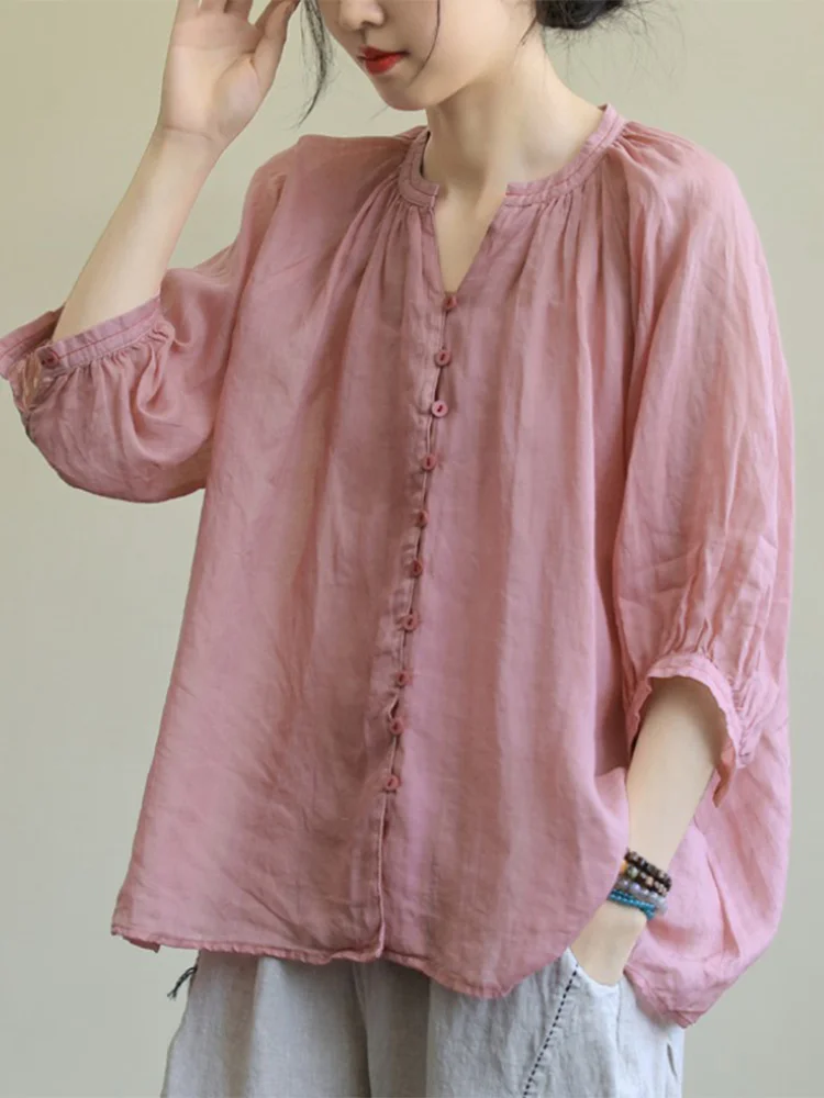 

Женский летний новый свободный топ больших размеров 220, толстый мм, модный однотонный тонкий хлопковый льняной топ с v-образным вырезом