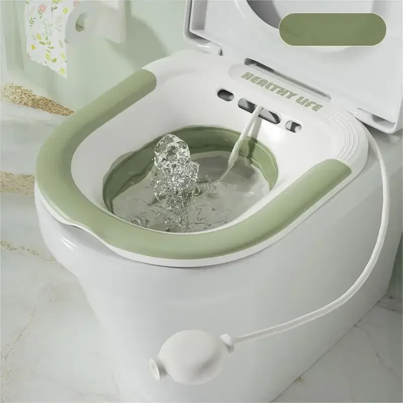 Ergonomic Foldable Sitz Bath Basin Portable Design for Pregnant Women Hemorrhoid Treatment Soaking Toilet Care