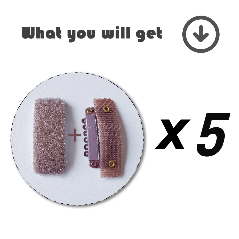 5 Pcs Stickable U-Shape Snap Clips for Hair Extensions