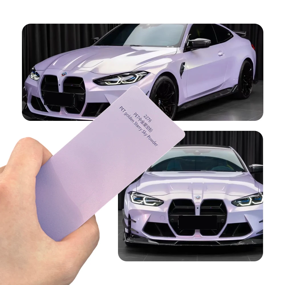 PET Metallic Starry Pink Car Wrap Vinyl Film Air Release Anti Scratch Glossy Full Body Car Sticker Decal