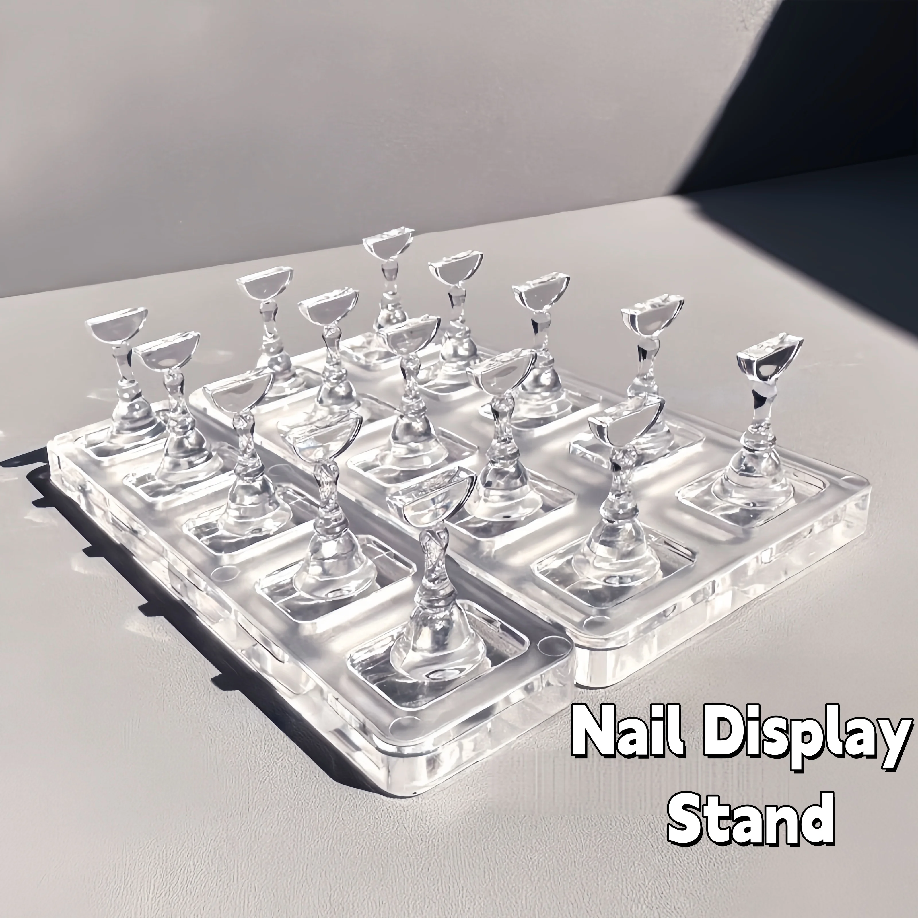 1/5/10 grade transparente acrílico prego expositor manequim titular para imprensa em unhas sem ímã base de treinamento