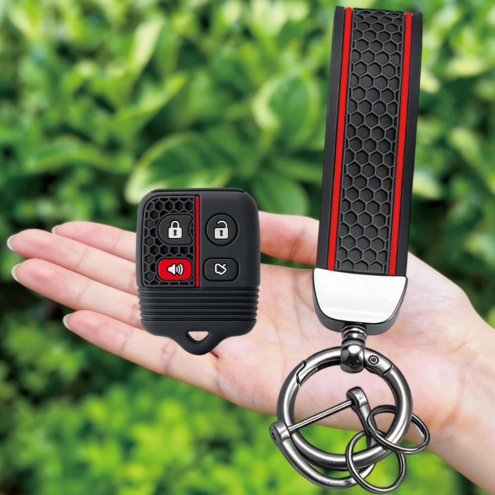 3/4 Buttons Keychain Silicone Car Remote Key Case Cover for Ford Transit MK6 Connect 2000- 2006 Escape Excursion Expedition