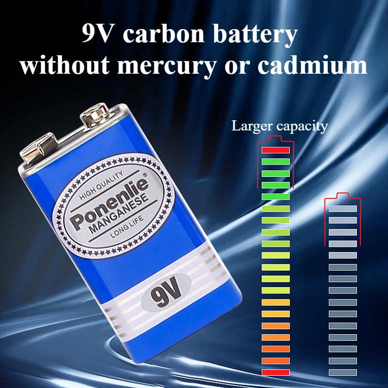 2025 חדש 1-10 יחידות סוללת 9 וולט 9V מולטימטר פחמן חד פעמי אזעקה מיקרופון 6F22 תיבת ברזל יבש סוללה בעלת קיבולת גבוהה