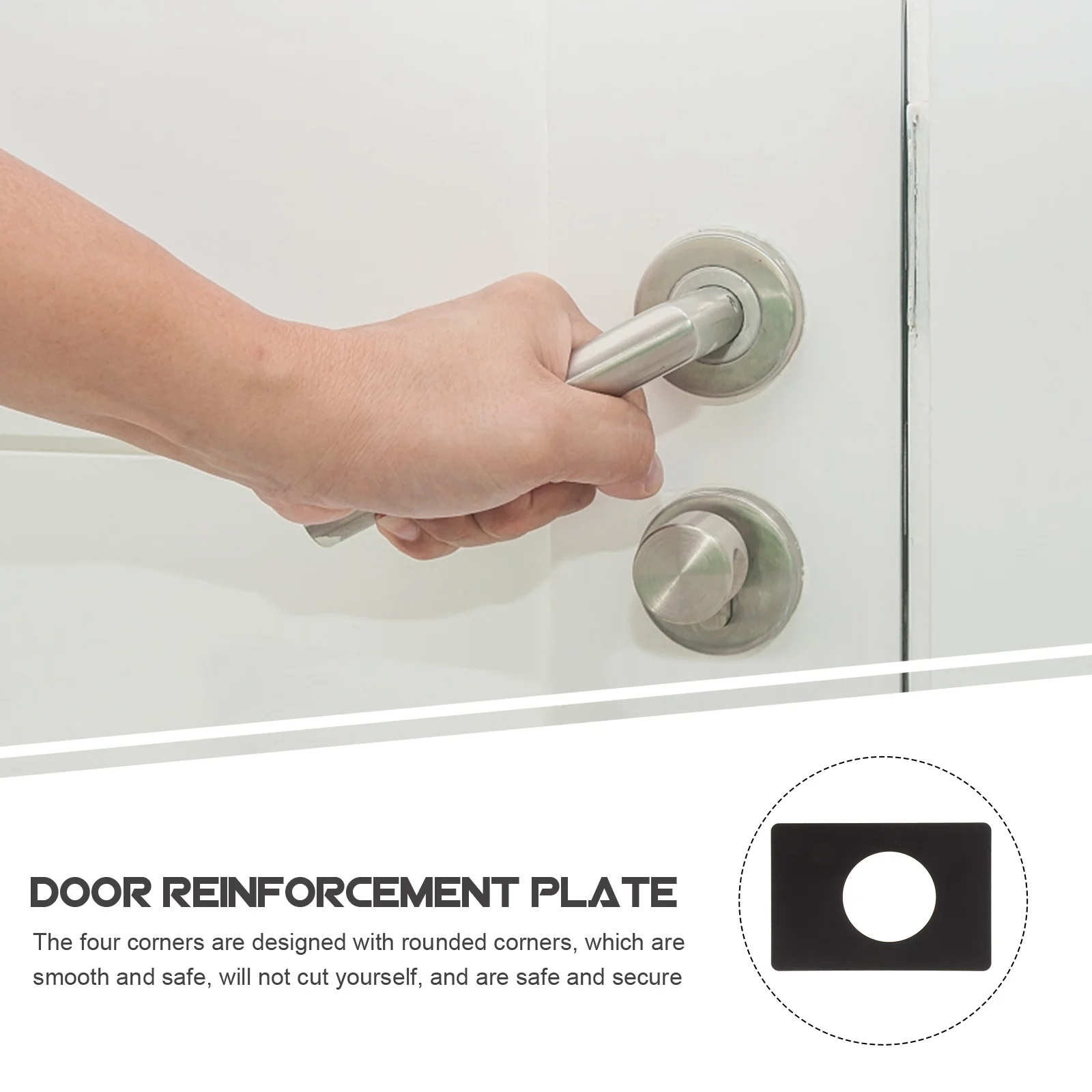 

2pcs Reinforcement Plate Stainless Steel Front Door Lock Repair Kit Brushed Finish Durable Door Hole Cover For Home Office Hotel