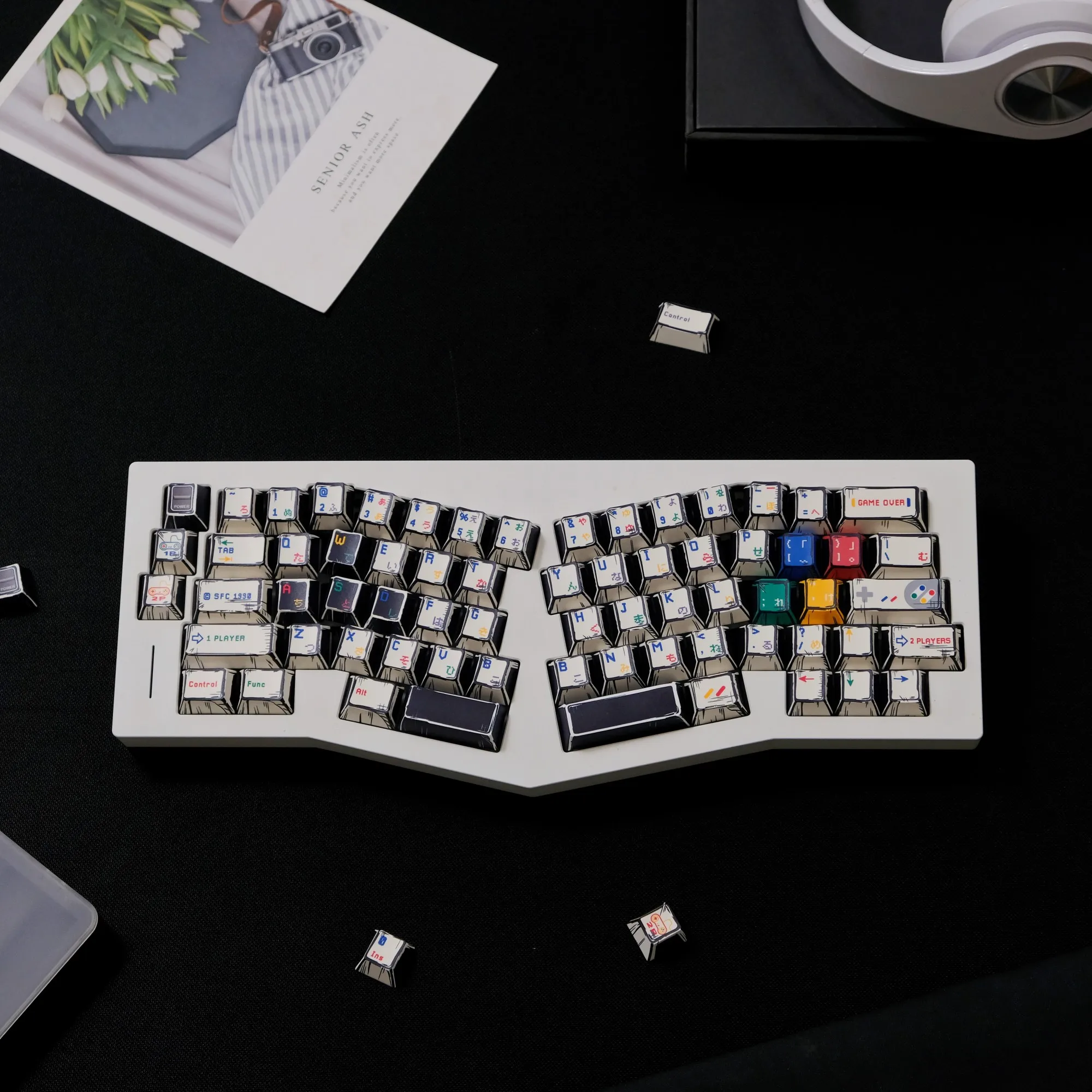 PBT Keycaps Cherry Profile Comic SFC Theme Keycap Retro Game For Mechanical Keyboard Alice Split Spacebar Custom DIY Gamer FC