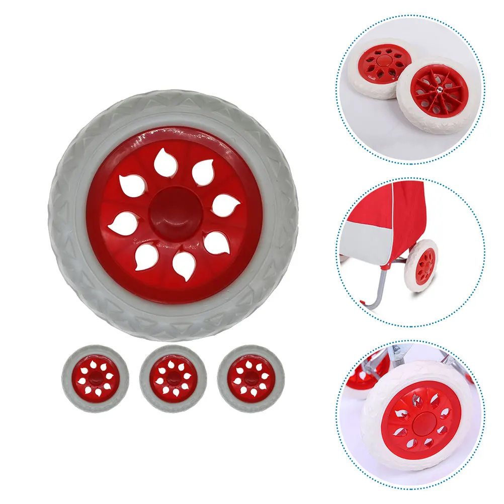 

4pcs Luggage Cart Caster Wheels Replacement Shopping Cart Trolley Casters Durable Smooth Rolling Plastic Material For Parcels