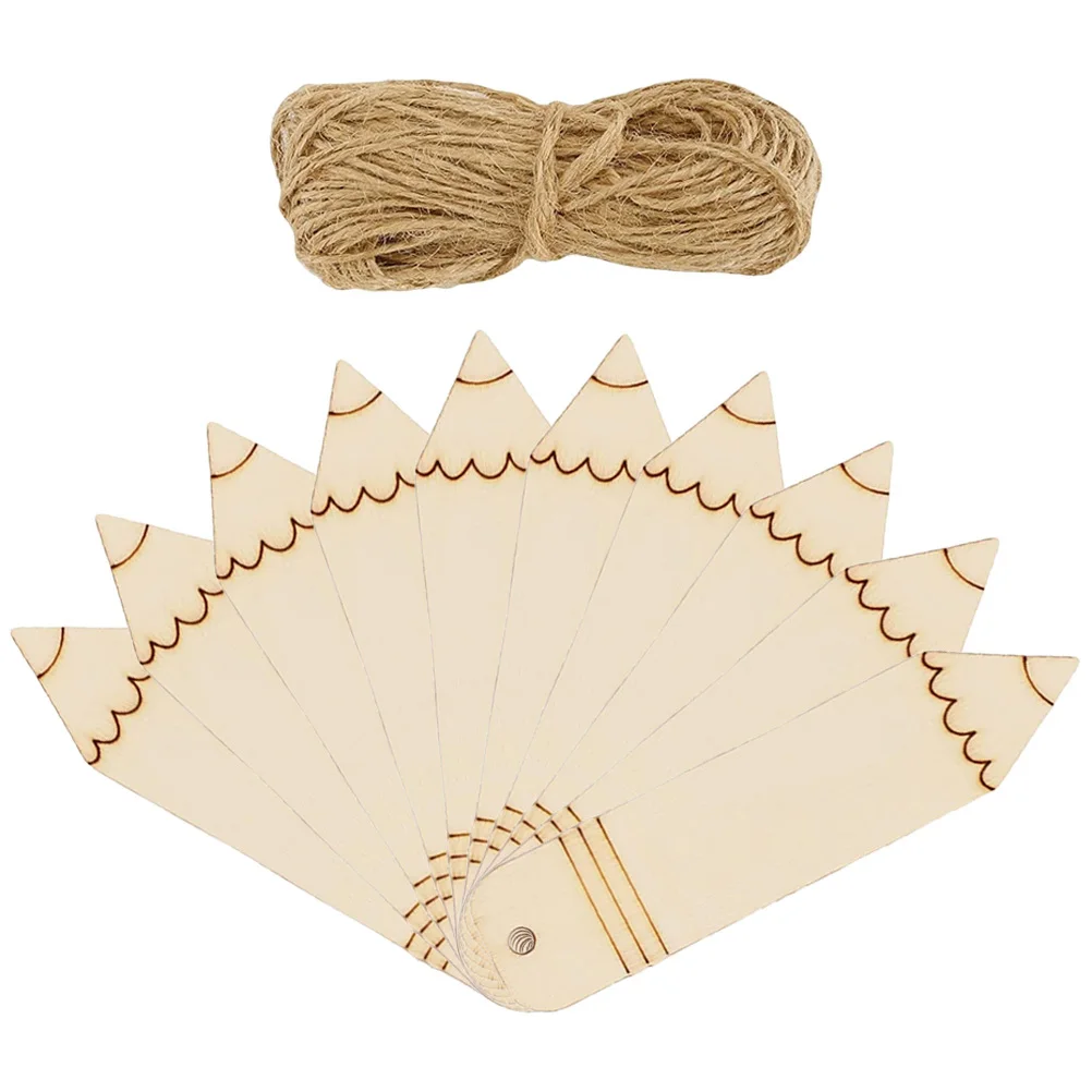 

10Pcs Unfinished Wood Bookmarks Pencil Shape Blank for DIY Painting Carving Party Decorations Reading Markers Hanging Tags