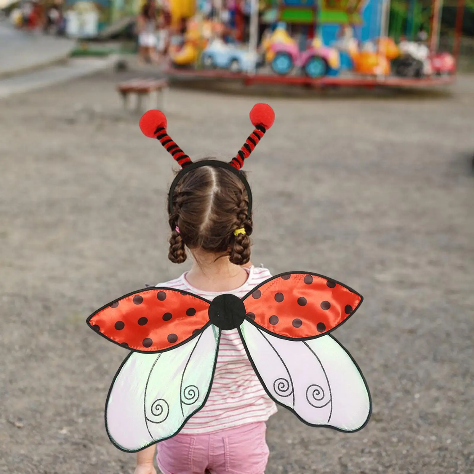 

Kids Fairy Wings with Headband Red Angel Costume Wings Christmas Birthday Party Dress Up Halloween Cosplay Photo Prop Elastic