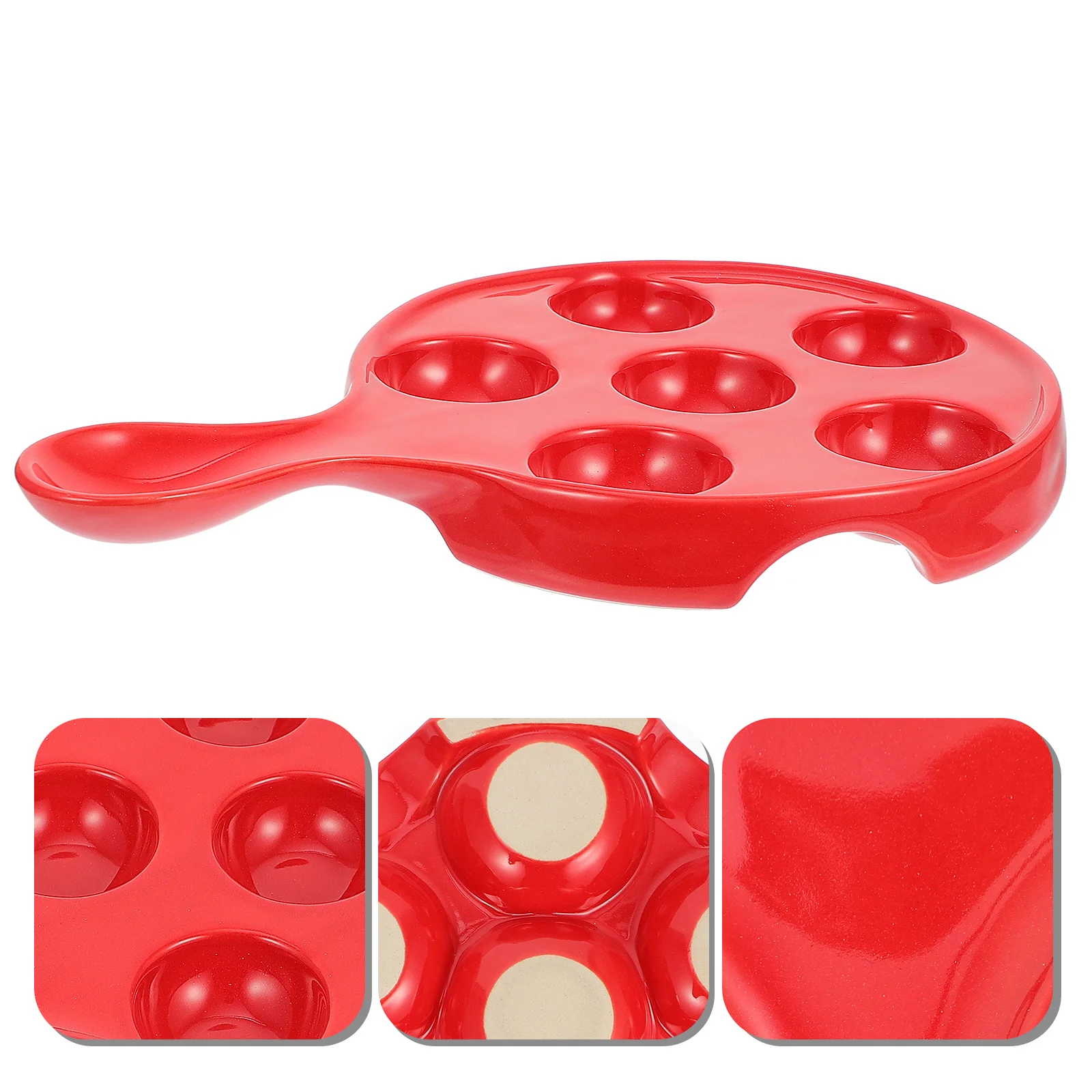 

Escargot Dish 6 Holes Ceramic Snail Plate Thick Stable Snail Baking Tray Professional Restaurant Cooking Tool Escargot Dish