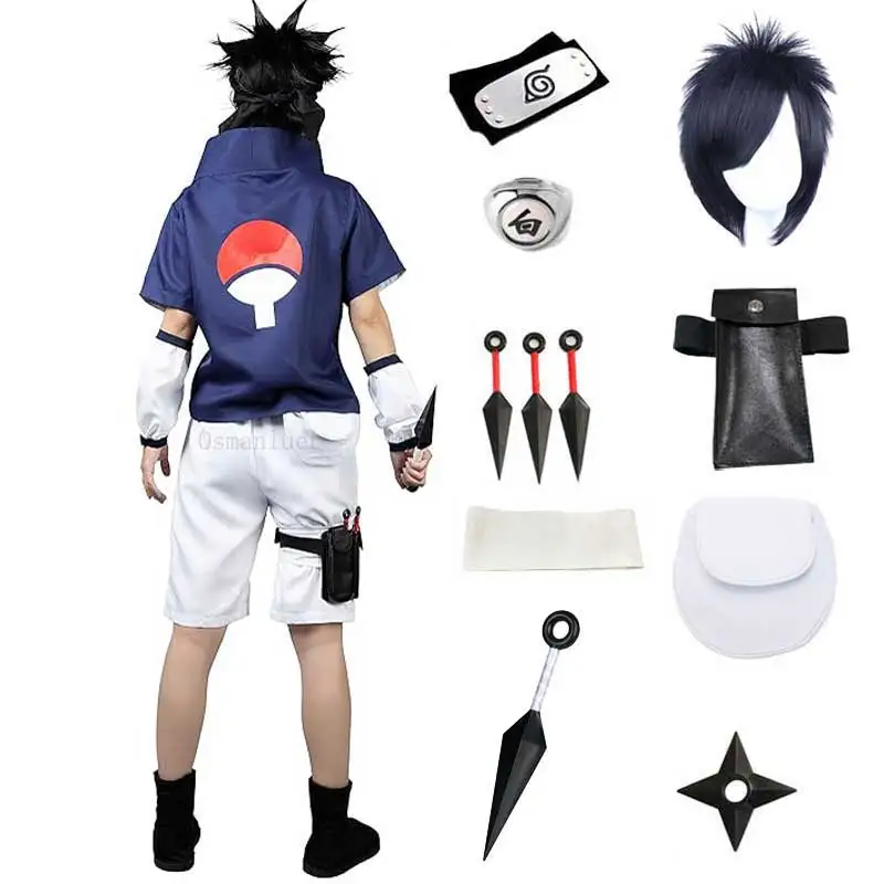 Costume cosplay Uchiha per adulti per bambini Festival Esegui costume da uomo Bambino Sasuke Vesti il costume di Halloween per bambini