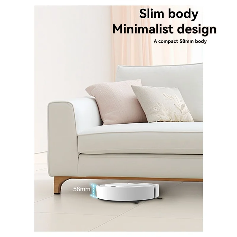 AC39-Robot Vacuum Cleaner Smart Sweeping Technology 300Pa Suction For Hardwood Floors Pet Hair Carpets Easy To Operate
