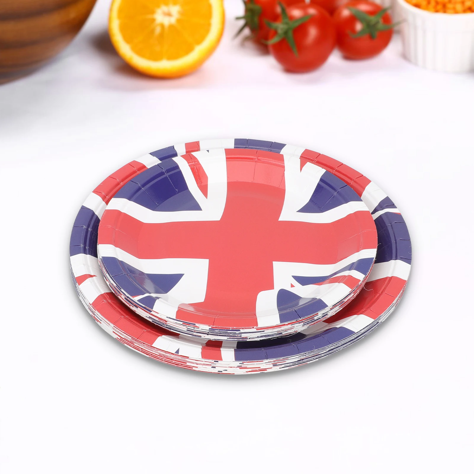 

32pcs Union Jack Pattern Paper Decorative Disposable Cake Serving For Party Food Tableware Supplies Themed Dessert Plates