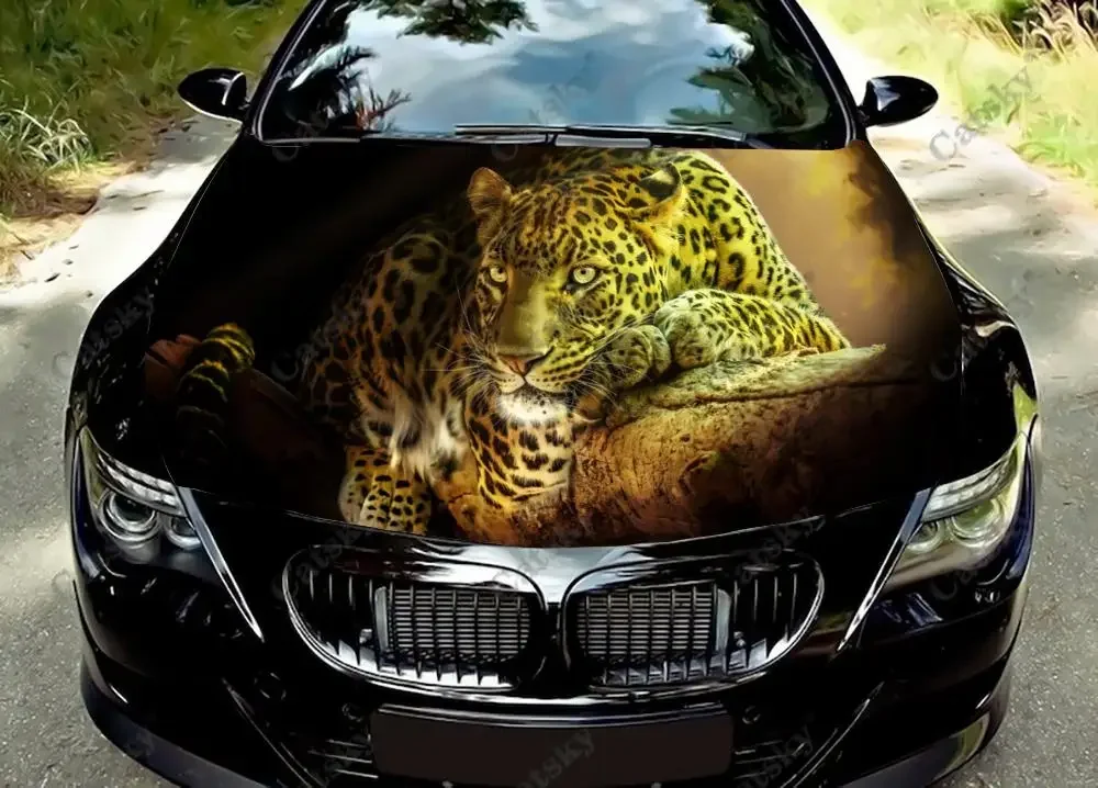 

Fierce leopard animal Car Hood Decals Self Adhesive Paint Stickers Car SUV Wraps Truck Graphics Car Hood Vinyl Decals