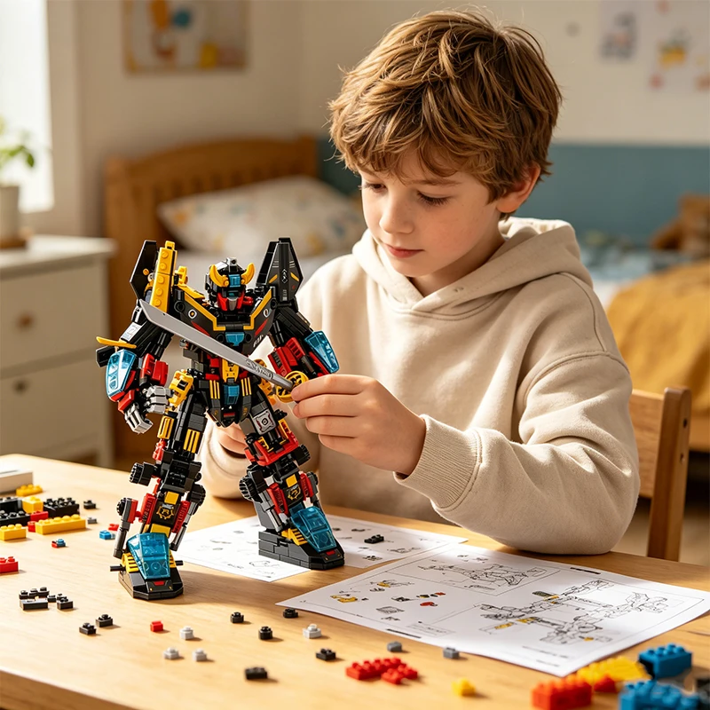Mech Building Blocks Set 12IN1 Transformable Robot Building Blocks DIY Assembly Toys for Boys Children Christmas Holiday Gift