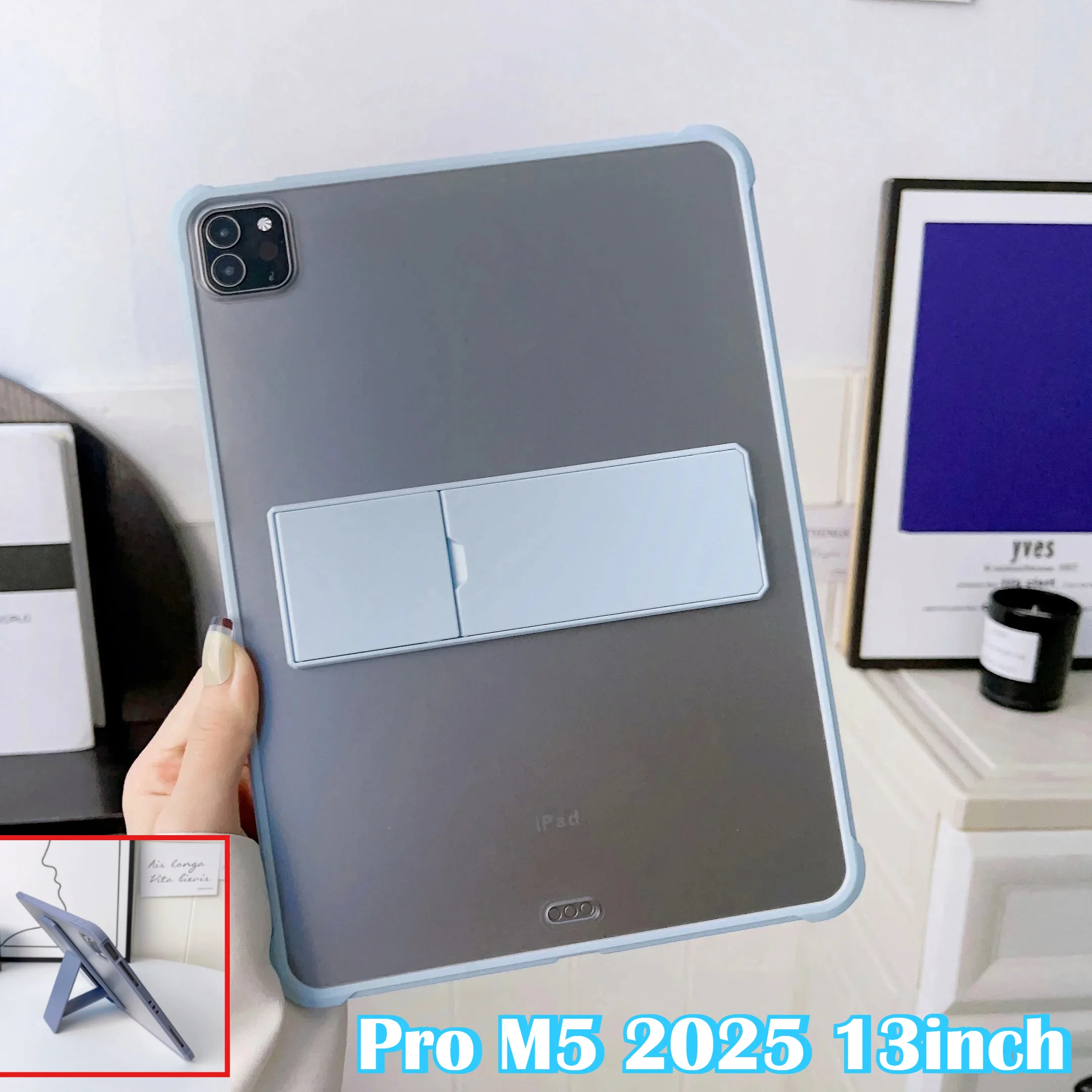 

Clear Matte Kickstand Case for IPad Pro 2025 M5 M4 A16 11th Air M3 13" 11 12.9 Air 4 5 6 7 8 9 10th Gen 10.2 10.9 Mini 7 6 Cover
