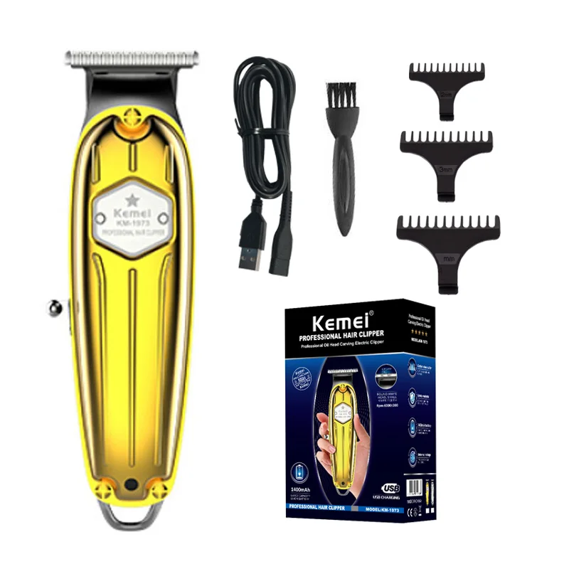 Kemei KM1973 All-Metal Hair Clipper Barber Professional Hair Trimmer Rechargeable Men Electric Beard Shaver Hair Cutting Machine