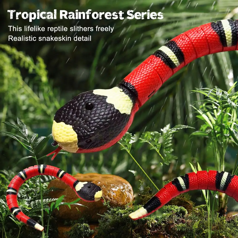 Tricky Snake Cat Toys Interactive Electric Induction Snake Toy Smart Sensing Tease Toys USB Rechargeable Eletronic Snake