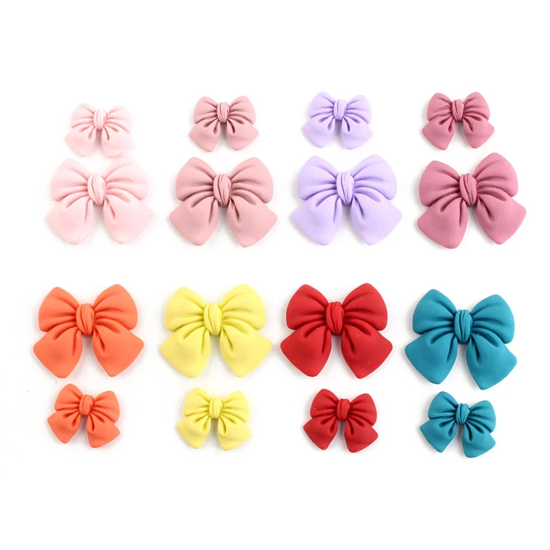 10Pcs Lovely Resin Bow Flat Back Resin Patch Clothing Hairpin Crafts Accessories DIY Cartoon Decorations Phone Case Decoration