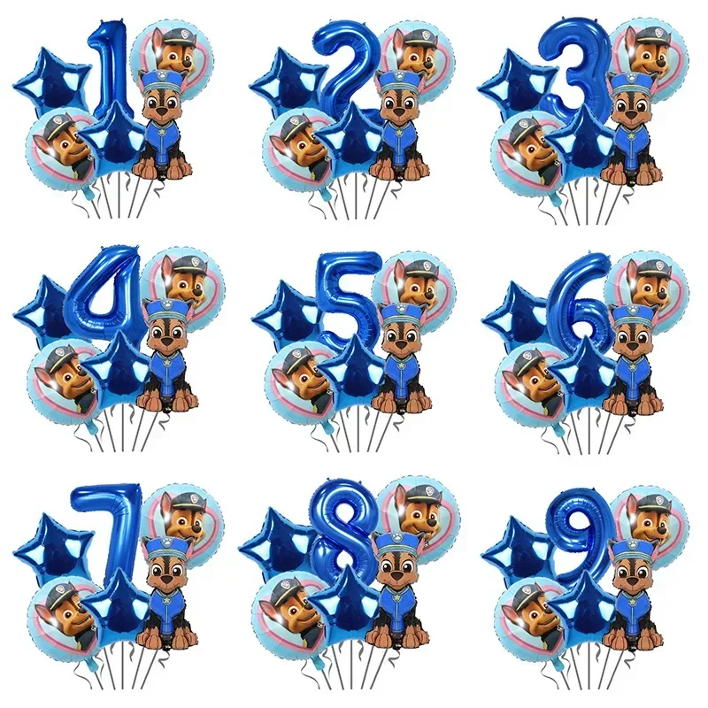 Paw Patrol Birthday Party Digital Set Baby Shower Chase Background Decoration Aluminum Film Balloon Banquet Stage Decorations