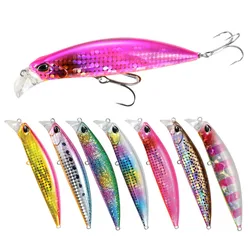 Sinking Minnow Bait 30g Fishing Lures Hard Bait with 3D Eyes for Fishing Tackle Deep Sea Fishing 1PCS With double hooks bassing