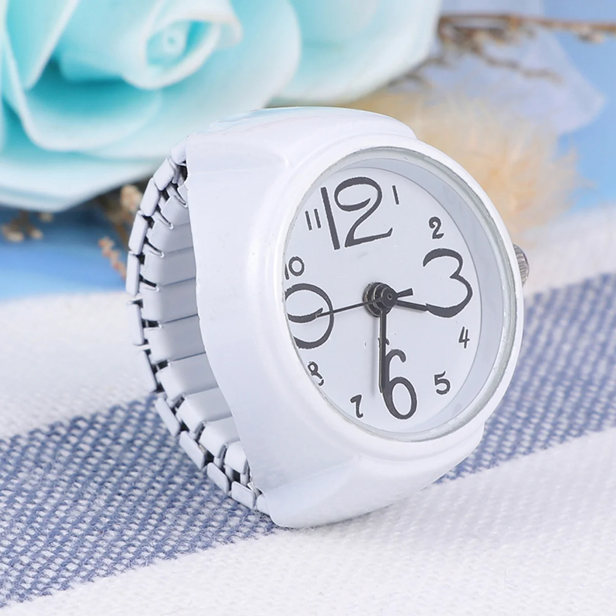 2Pcs Ring Watch Finger Stylish Vintage Design Quartz Glass Unique Fashion Watch Ring for Women Men Casual Daily Wear