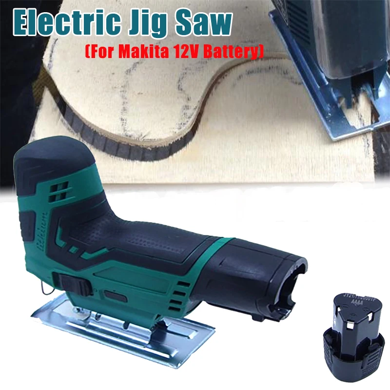 

Cordless Jig Saw 80mm Portable Electric Jigsaw Rechargeable Mini Logging Saw Wood Cutting Power Tool for Makita 12V Battery