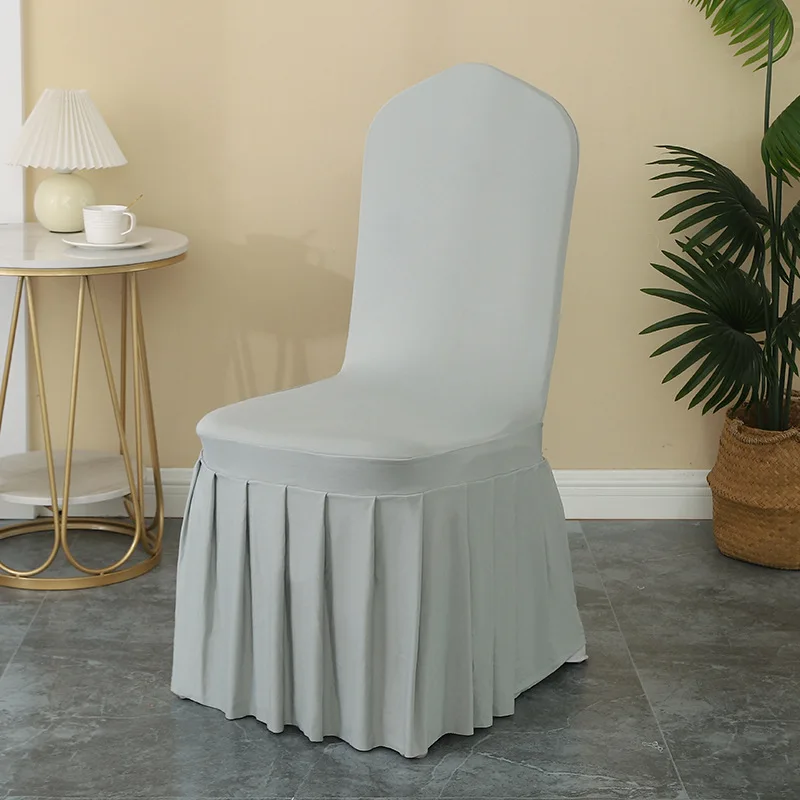 Pleated Chair Covers Stretch Universal for Hotel Wedding Banquet Conference Restaurant