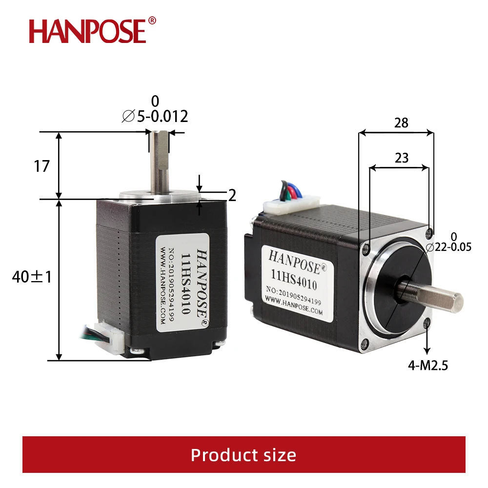 Nema11 Stepper Motor 11HS3410 4010 5010 1.0A Stepper Motor 28x34mm 40mm 50mmtwo phases 4 wires  for new CNC router