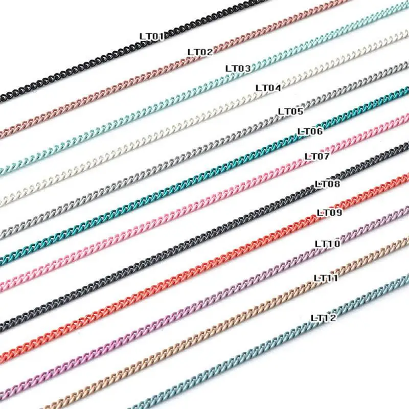 Colorful Chains Elaborate Unique Versatile Eye-catching Stylish Metal Chains For Nail Art Colorful Zipper Nail Accessories