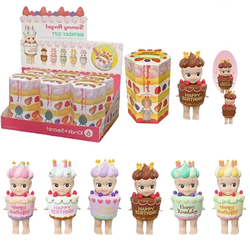 

Cute Sonny Angel Hippers Blind Box Birthday Cake Gift Series Doll Models Mini Anime Characters Gifts Room Christmas Gift