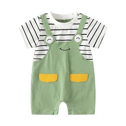 Baby summer clothes short-sleeved jumpsuit baby summer clothes for boys newborn girls summer clothes cute thin crawling clothes