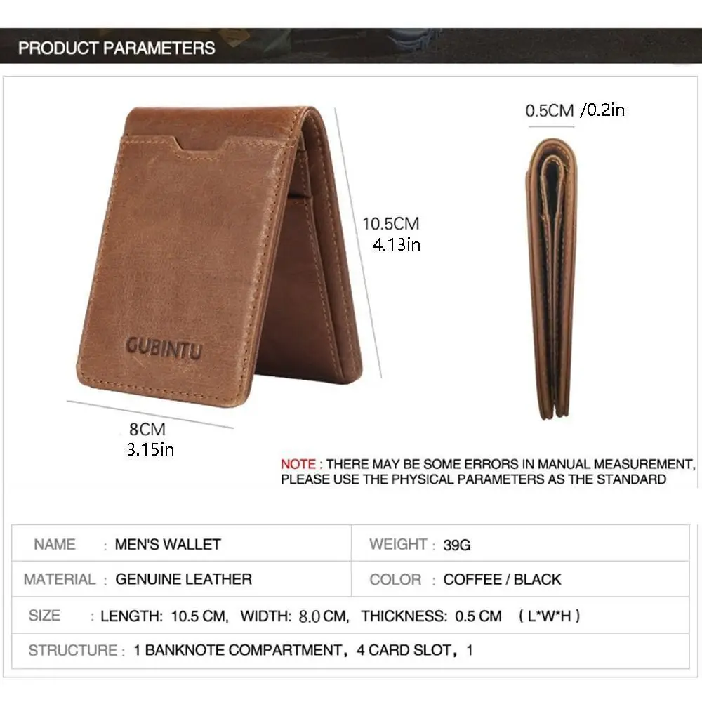 Portefeuilles en cuir véritable pour hommes, porte-cartes vintage minces, protection anti-magnétique, blocage RFID, couverture de carte de crédit