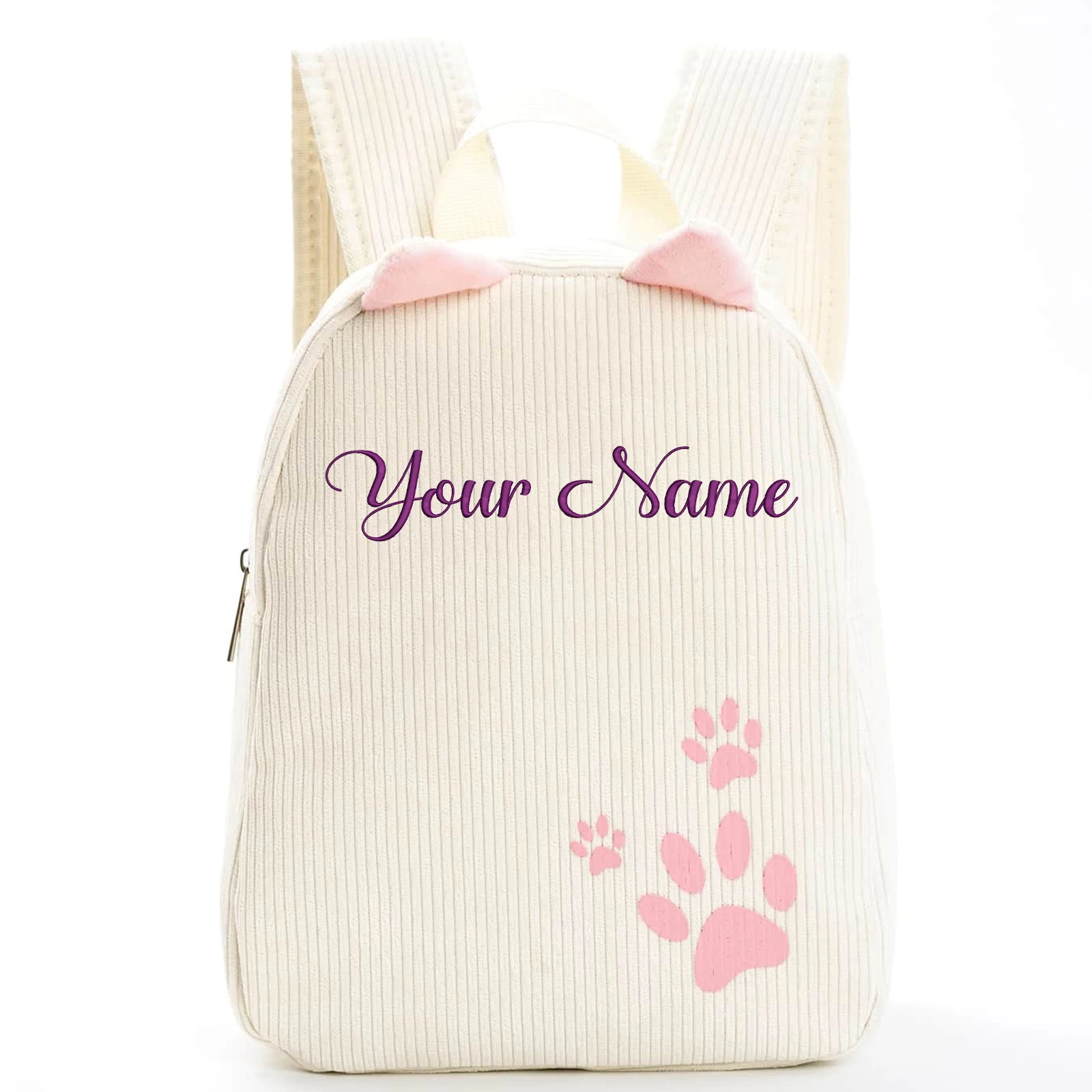 

Personalized Corduroy Kids Backpack Custom Name Embridery Kindergarten Schoolbags baby Children Girls Boys Solid Cute Bags Gifts