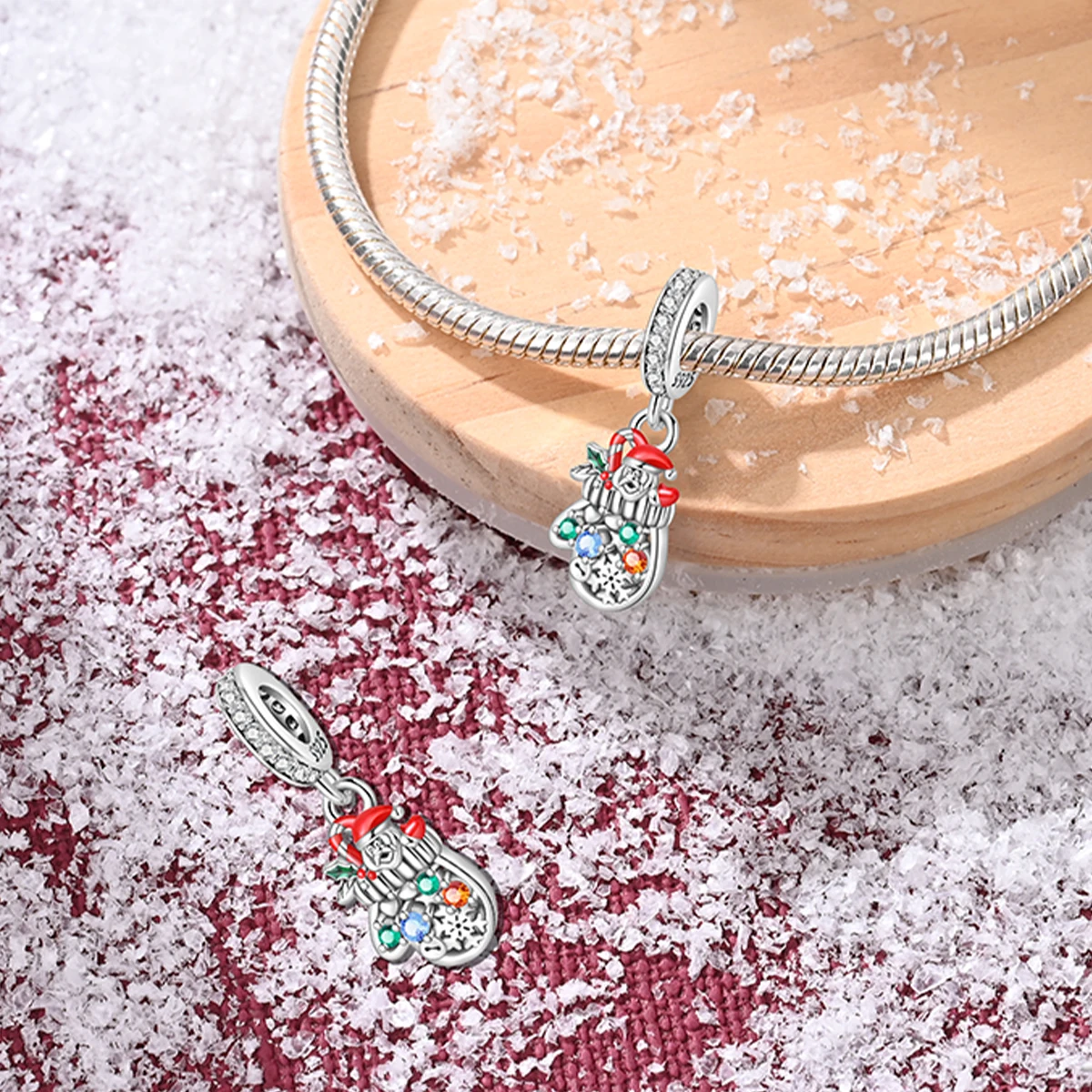 

Оригинальные серебряные подвески 925, роскошные рождественские перчатки, бусины, подходят для браслета, сделай сам, для женщин, нежный подарок