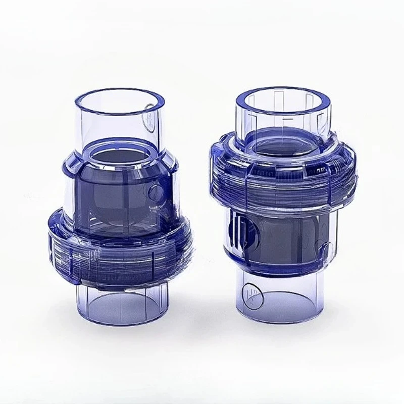 1PCS Single Union Check Valve UPVC, 20-63mm Transparent Non-return for Irrigation