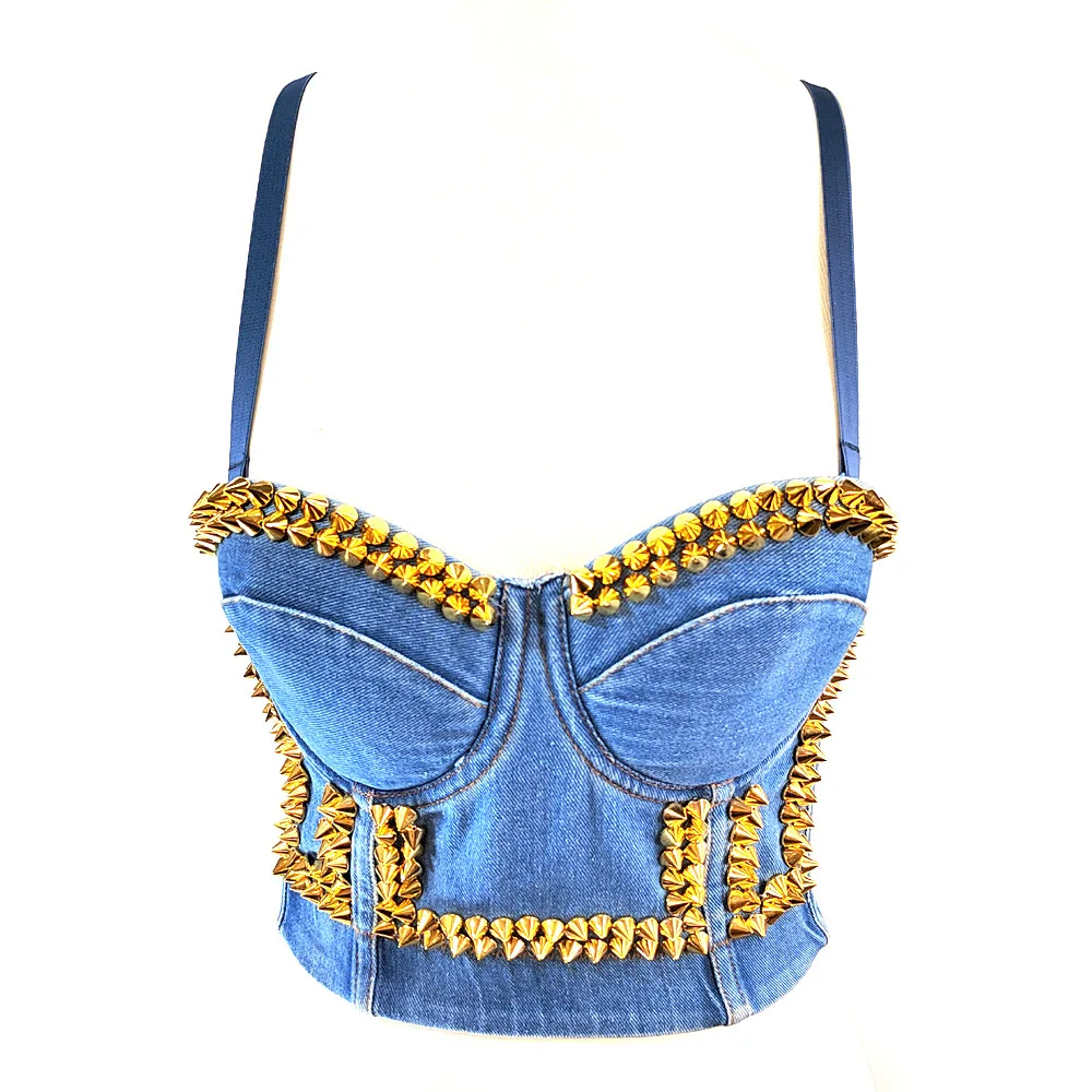 

European And American Golden Bullet-Shaped Cowgirl Halter Top For Women Nightclub Sexy Hot Girl Form-Fitting Elastic Wrap Top