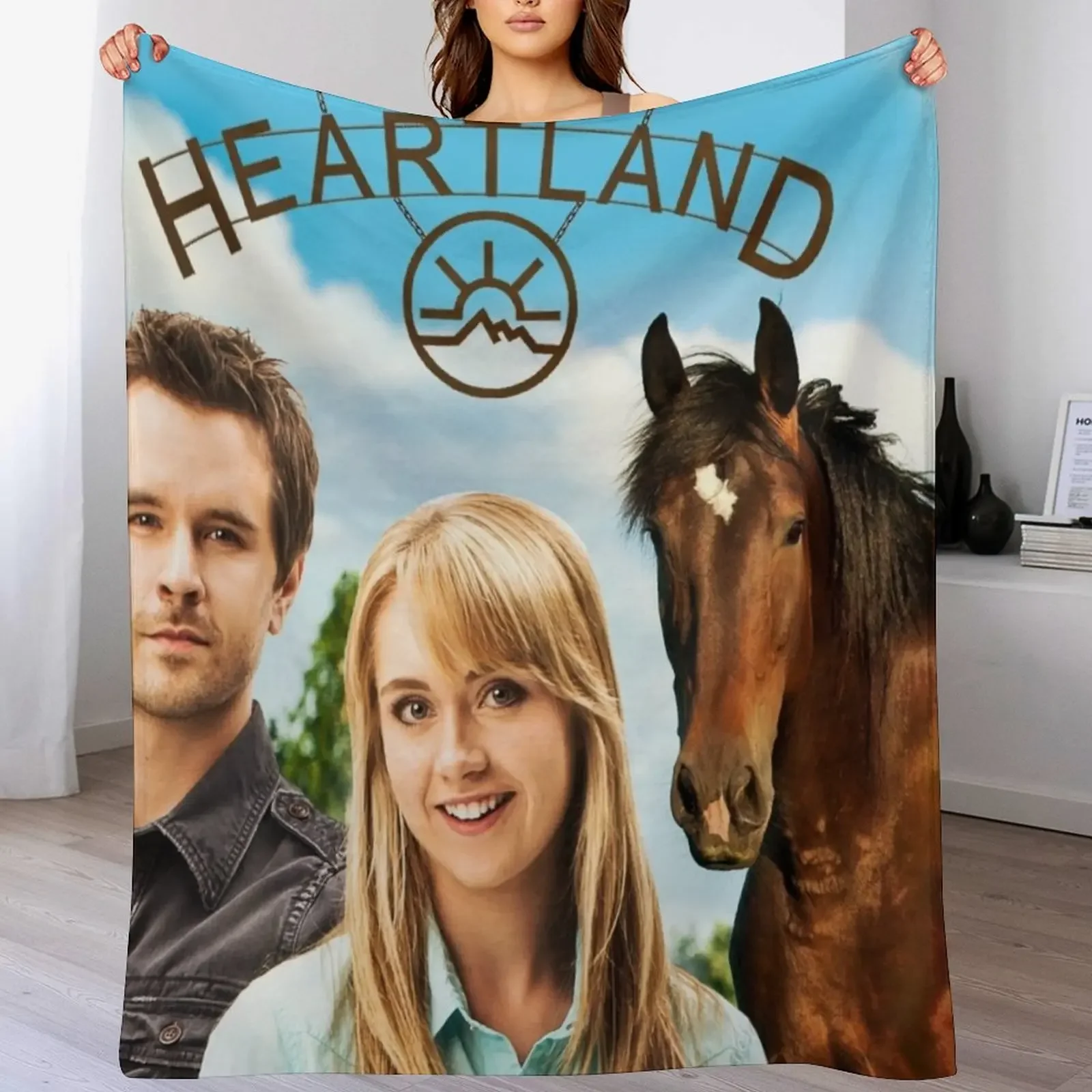 HEARTLAND ~SHOW Throw Blanket Warm Accent Blanket for Living Room Decoration