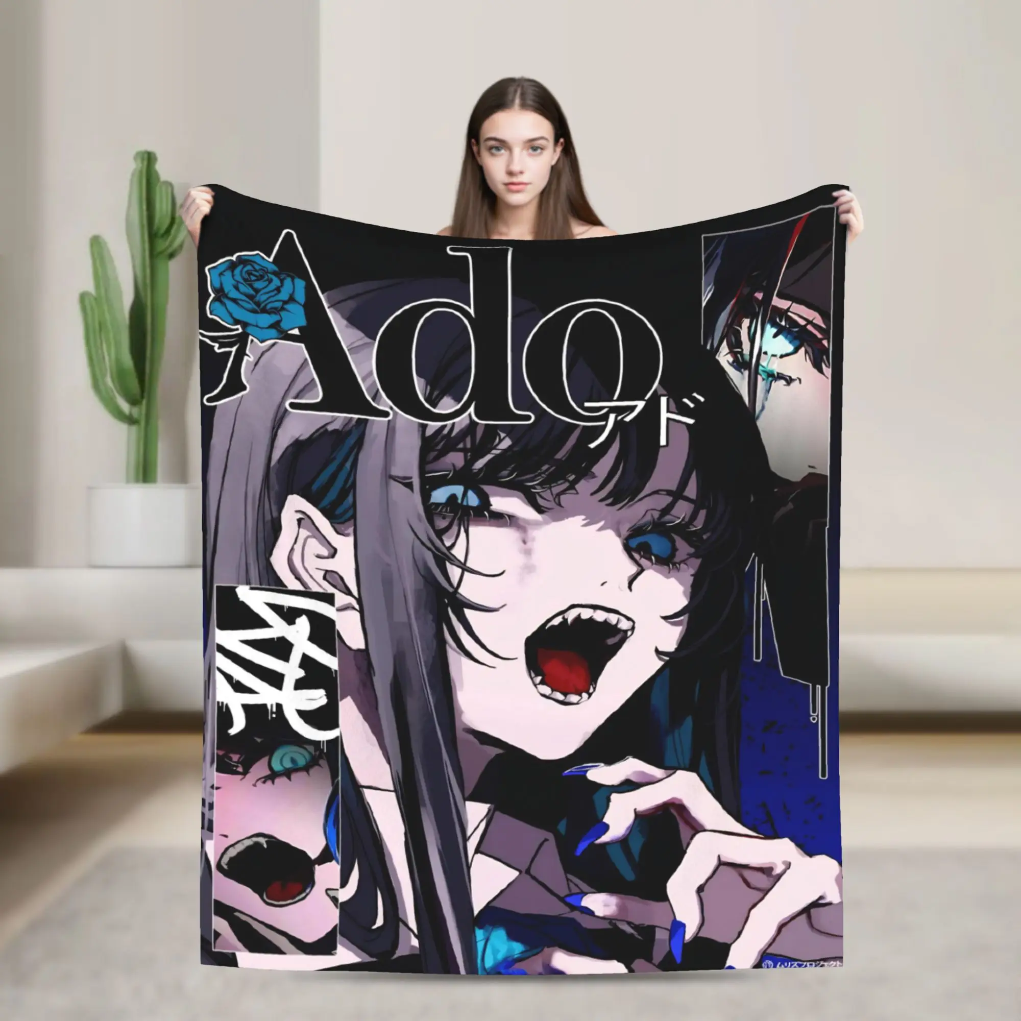 Ado Tour Singer Fleece Throw Blanket  Blanket for Home Office Warm Bed Rug