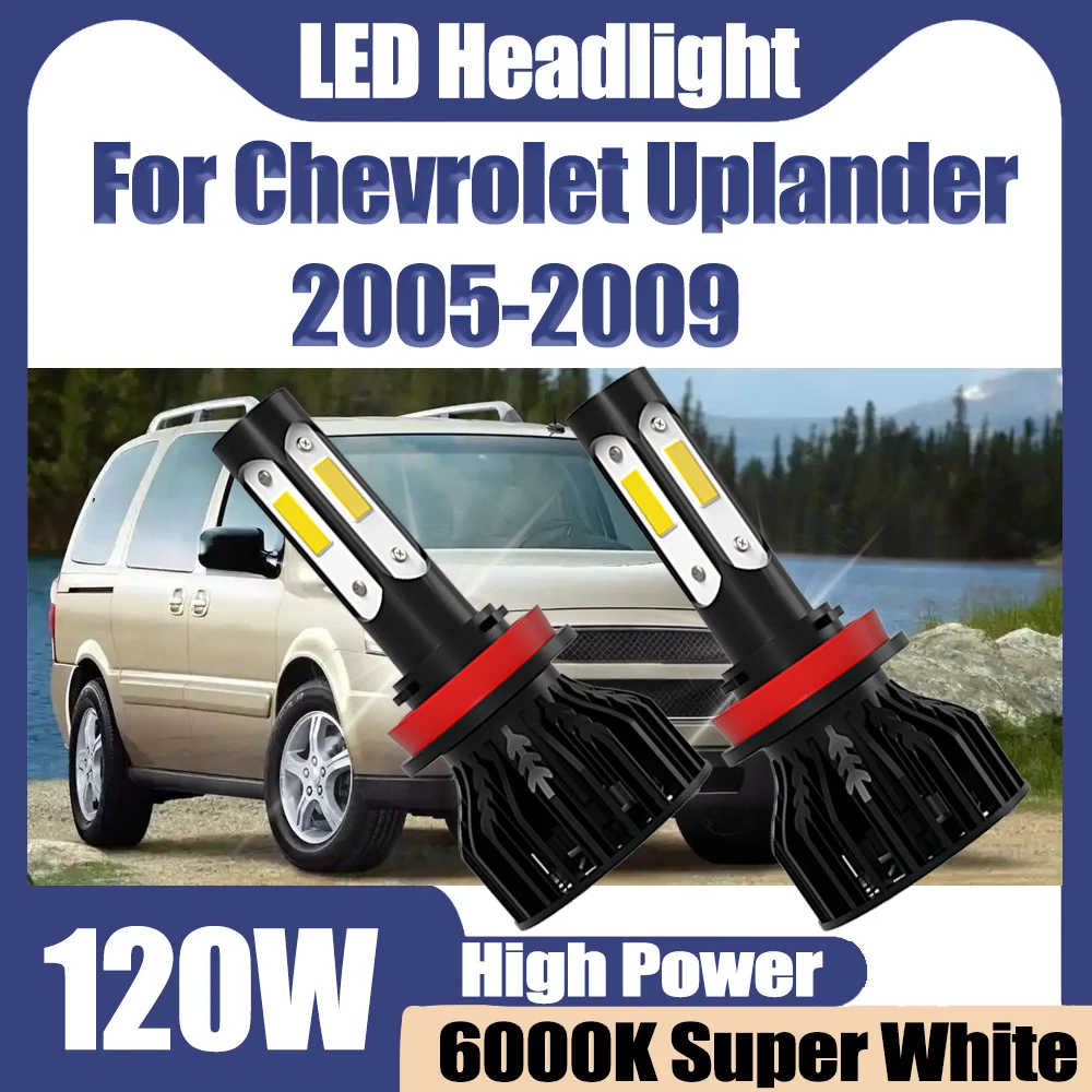 

2X H11 LED Headlight 20000LM High Power Turbo Auto Lamps Canbus No error Car Lights 120W 6000K For Chevrolet Uplander 2005-2009