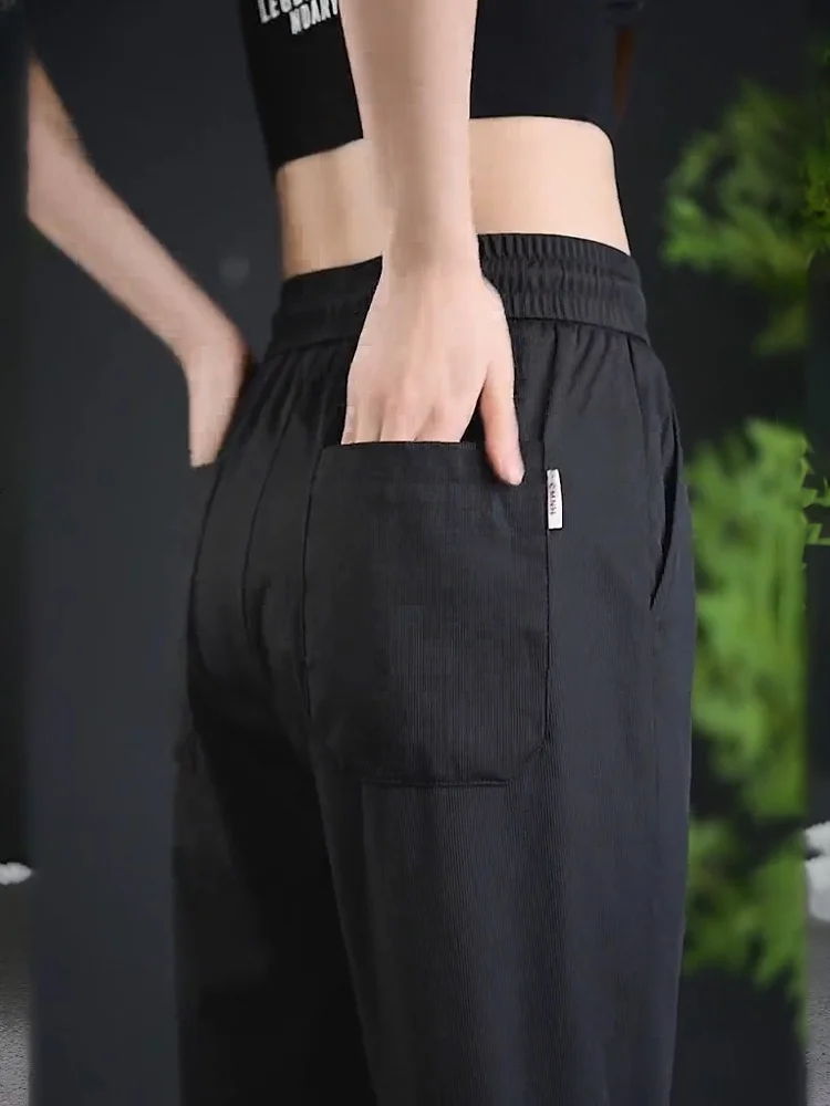 

Летние мужские брюки из ледяного шелка, тонкие, быстросохнущие, спортивные, прямые, повседневные, модные, свободного кроя, эластичные...