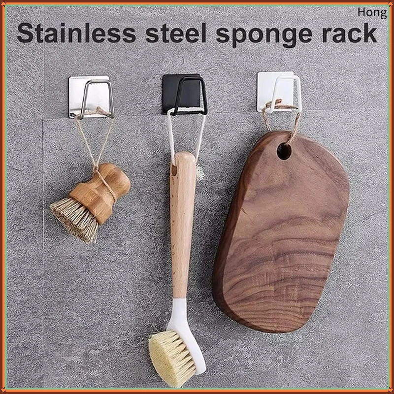 10pcs Sponge Holders for Kitchen Sink,Strong Adhesive Small Sponge Holder,Premium Rustproof & Waterproof SUS304 Stainless Steel
